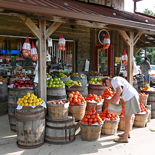 Country Store with fresh produce for sale.