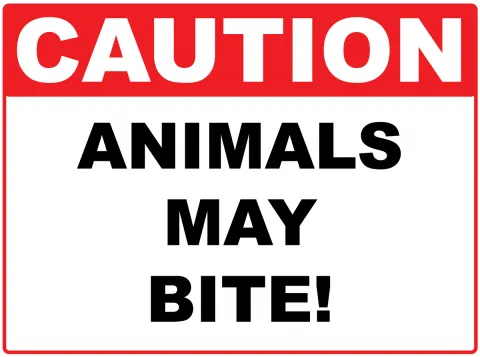 Animals may bite