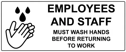 Employees wash hands