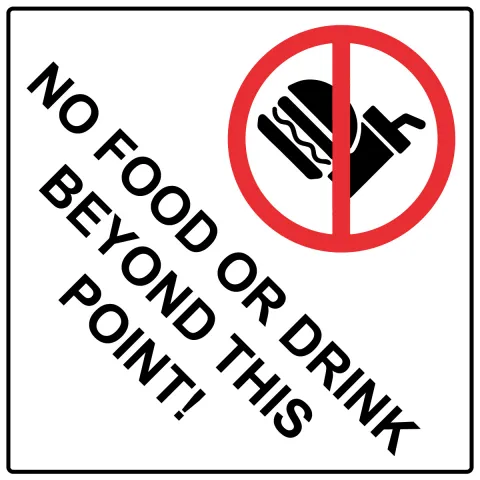 No food or drink sign