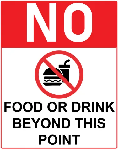 No food or drink sign