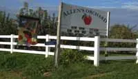 Allen's Orchard sign when entering the farm.