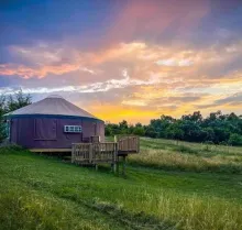 Sunset view from the Yurt