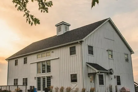 The Wallace Center of Iowa at sunset.