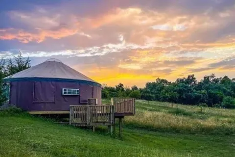 Sunset view from the Yurt